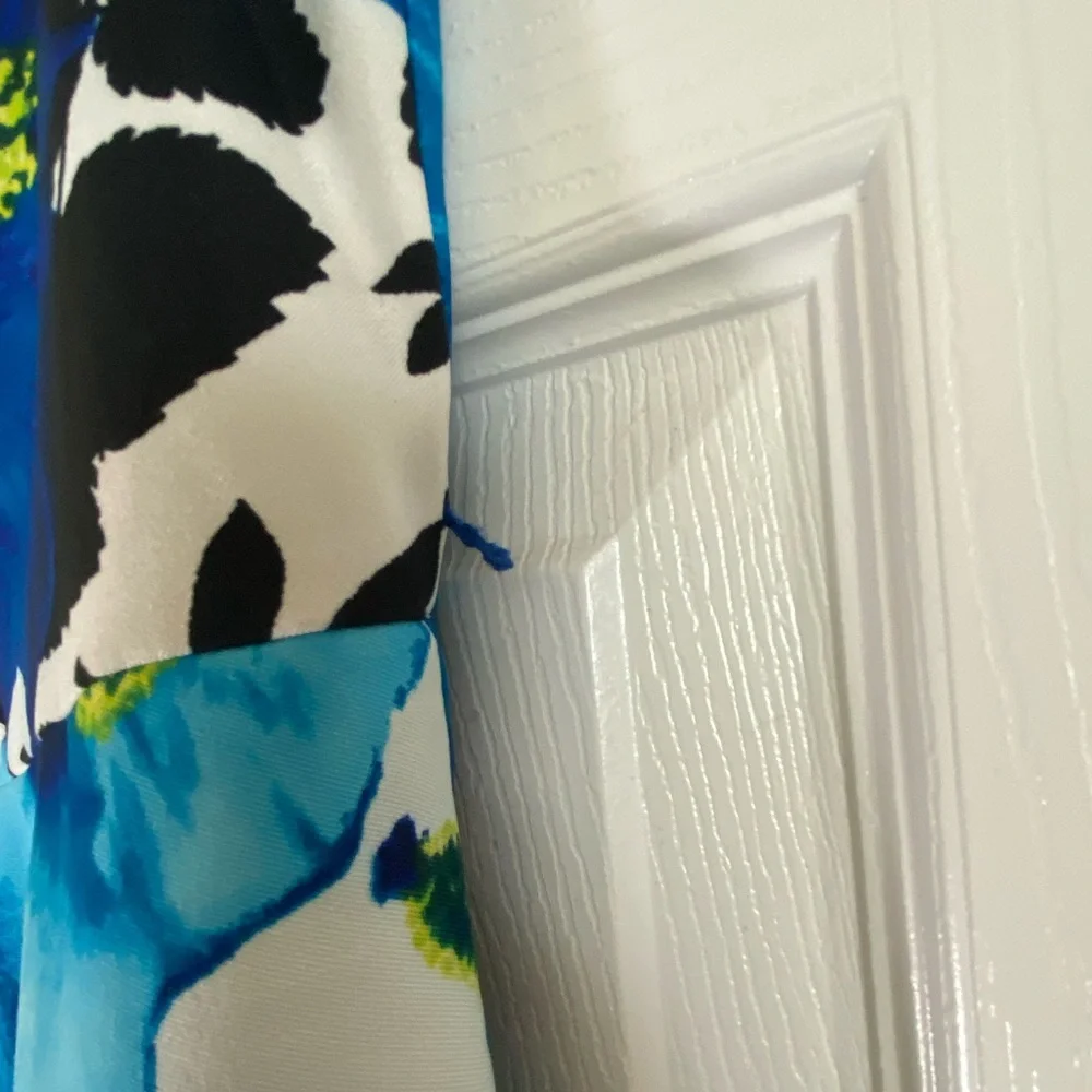 Sleeveless AB Studio Blue Floral Dress - Picture 13 of 16